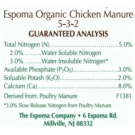 Espoma GM25 25 Lb Organic Chicken Manure All Natural Plant Food Fertilizer