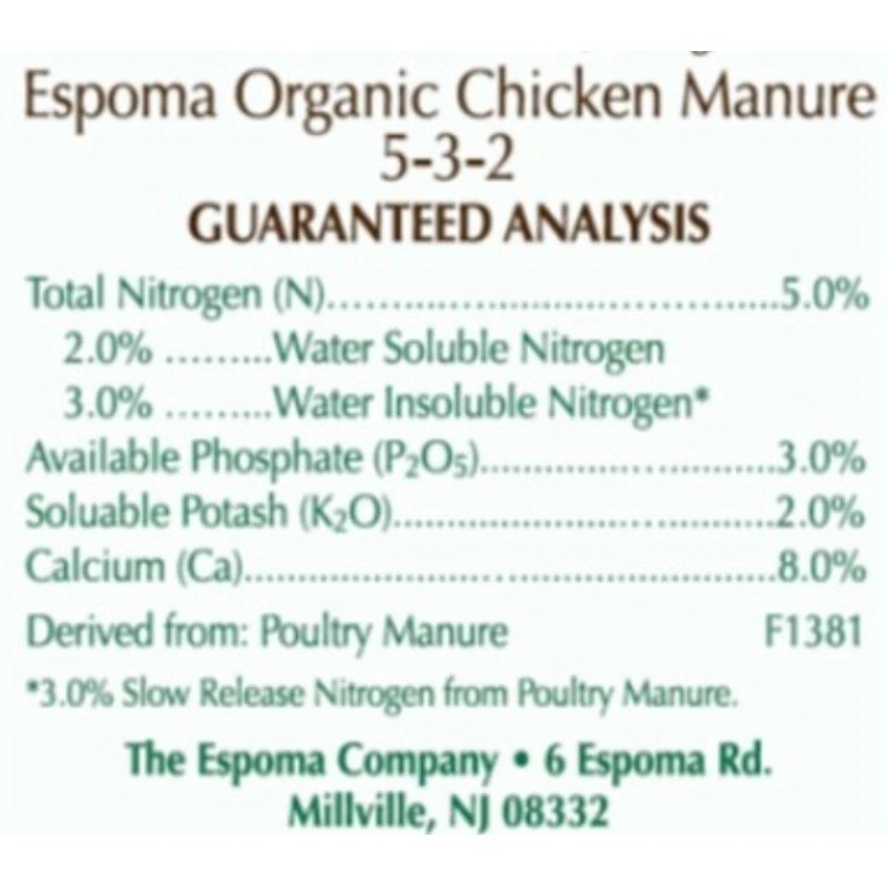 Espoma GM25 25 Lb Organic Chicken Manure All Natural Plant