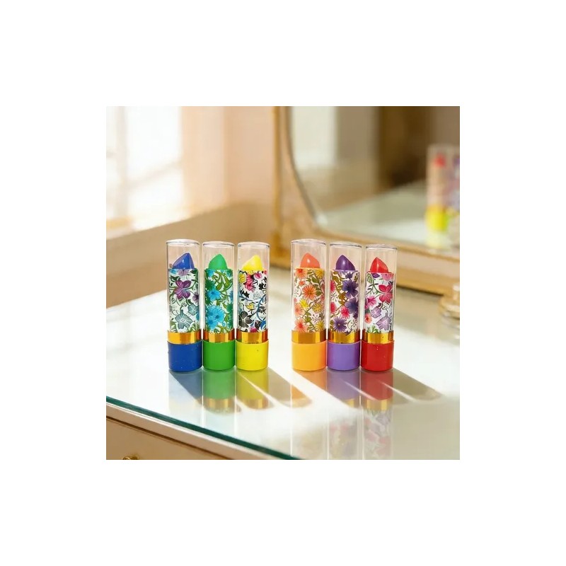 Pack 6pz De Labial Mágico Floral Para Labios Con Aroma