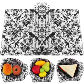 150 Sheets Black Floral Bird Food Wax Paper, 9.8x8.3in Chinoiserie Grease Proof Deli Paper Sandwich Wrap Paper Food Grease Resistant Paper for Home Kitchen