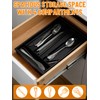 Kunoli Cutlery Organiser, Expandable Cutlery Tray (Black)