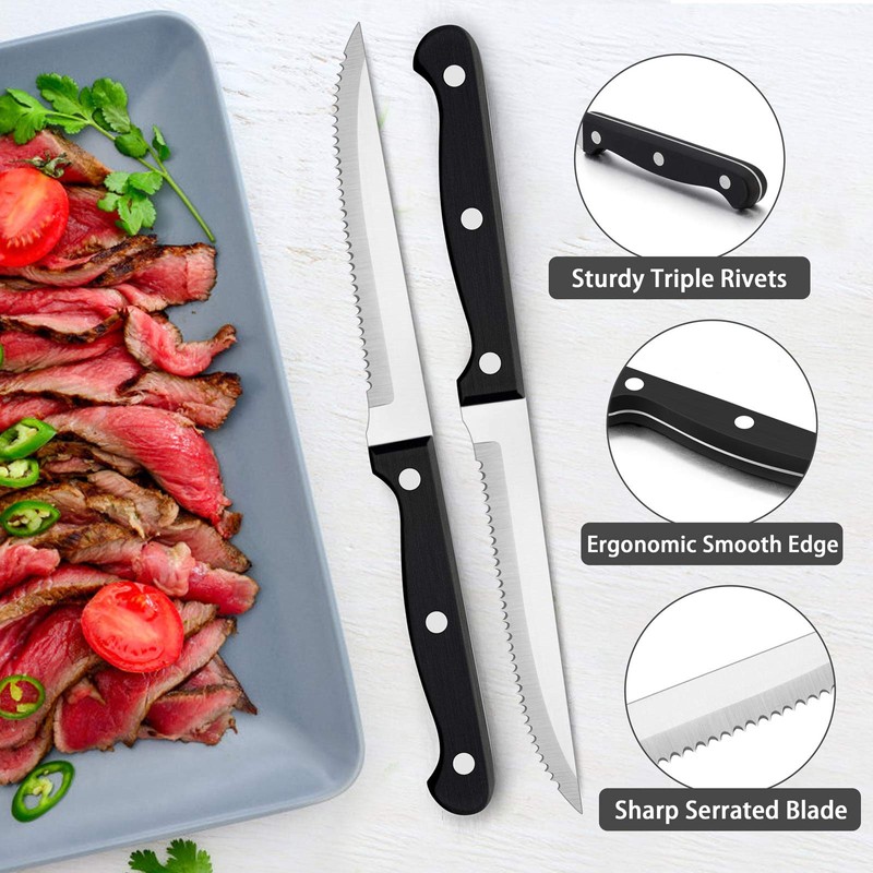 LIANYU 65-Piece Silverware Flatware Set for 10, Plus Steak Knives