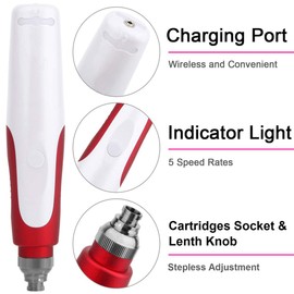 ALIWOD Mircroneedling Pen,Wireless Electric Micro Needle Machine Anti-Aging Skin Repair Care Tools Kit 36 Pins12 Pins Needle Cartridges Wrinkle Stretch Marks Scar N2