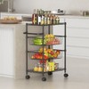 4 Tier Rolling Carts, Metal Wire Utility Cart with Wheels