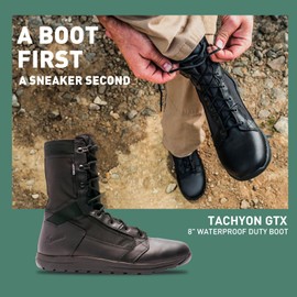 Danner Tachyon Gore-Tex 8" Tactical Boots for Men - Waterproof Full-Grain Leather & 500D Nylon with Speed Lace, Comfort Footbed, and Non Slip Traction Outsole, Black - 8.5 D