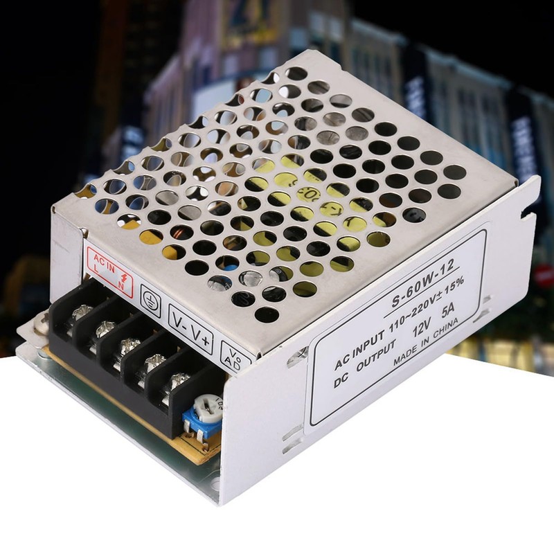 Chazcool Fuente de Alimentación Conmutada, 12V 5A Fuente de Alimentación