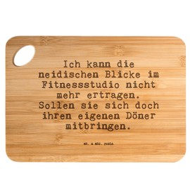 Mr. & Mrs. Panda Bamboo Chopping Board with German Text "Ich kann die enviischen..." [German Language] Gift, Funny Saying, Wooden Board, Fitness, Doner Saying, Sayings, Funny