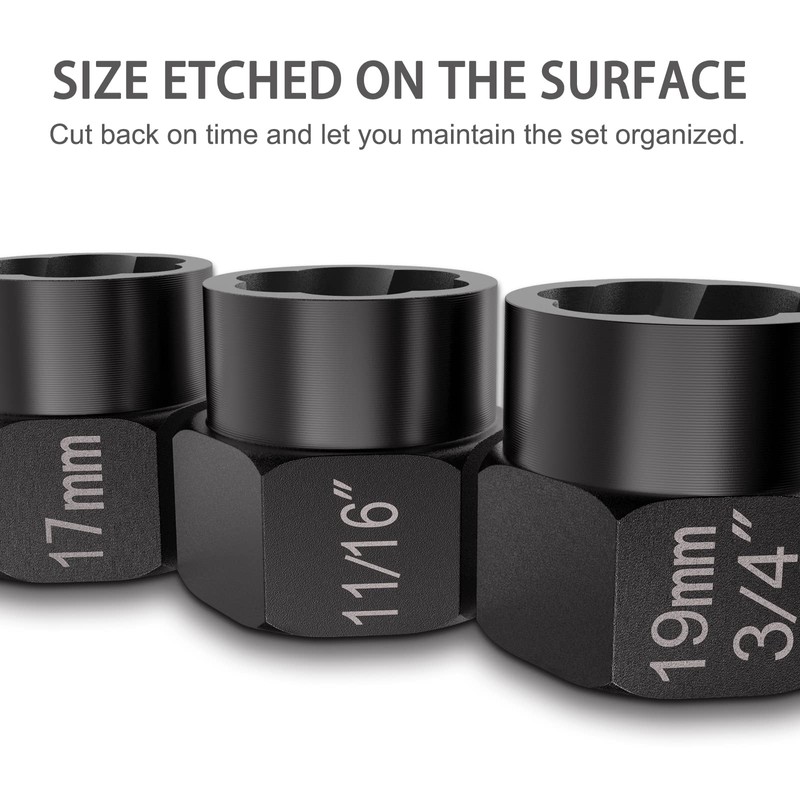 Eapele 13pcs Bolt Extractor Set, Stripped Nut Remover Twist Sockets,