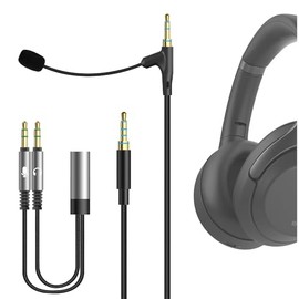 GEEKRIA Boom - Cable de auriculares de micrófono compatible con Sony WH-1000XM6 WH-1000XM5 WH-1000XM4 ULT Wear, cable de repuesto trenzado de nailon d