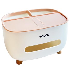 Tissue Box Cover Holder, Tissue Box Holder with Storage,desktop storage box,Tissue Holder Dispenser Suitable for Night Stand,Dresser,Kitchen,Tabletop(Pink)
