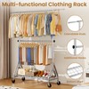 JIEJIERUI Heavy Duty Clothes Rack for Hanging Clothes, Double Rods