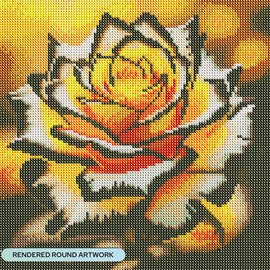 igoodom Diamond Art Kits for Adults, Flower Diamond Painting Kit, Full Drill Round Yellow Flower Diamond Art Kits, DIY Gem Art and Crafts for Home Wall Decor Gift 14x14inch