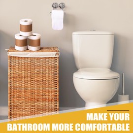 FuWeave 60 Pack Reusable Toilet Paper Washable Reusable Bidet Towels Bulk Paperless Towels Rolls Flannel Cotton Treadmill Towels 12 x 4.3" Cloth Wipes Bathroom Napkins with Cardboard(Simple)