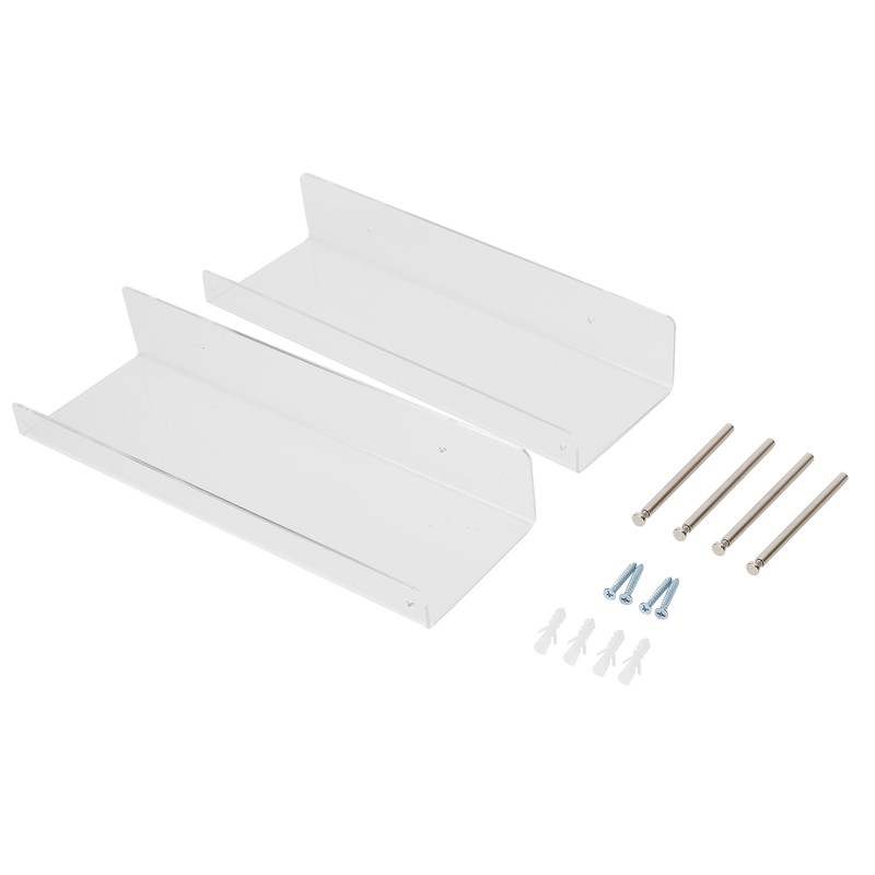 2Pcs Floating Wall Ledge Shelf Acrylic Concealed Bathroom Rack for