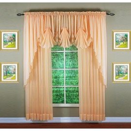 Today's Curtain Emelia Original Voile Panel 84", Peach, 60" W x 84" L