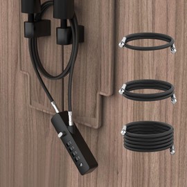 MeBantoo Cable Locks with Combination, Wire Rope 4-Digit Combination Ski Lock with 3 Lengths Steel Cables for Closet, Gate, Bike, Luggage, Snowboard, Cabinet, Wardrobe, Fence, Fridge (Black - 1pc)