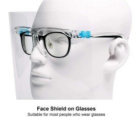 Protective from Splash Droplets & Saliva Face Shield with Glasses set of 10 Pack of Reusable Face Shields with Frame Glasses for Adult Unisex.
