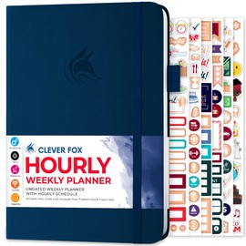 Clever Fox Planner Schedule – Weekly & Monthly Life Planner with Time Slots, Appointment book, and Daily Organizer to Increase Productivity, Undated, A5 (5.8″x8.3″) Hardcover, Lasts 1 Year, Dark Blue