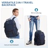 SWICKY RICOOI Backpack with wheels,rolling backpack with 2 Packing Cubes
