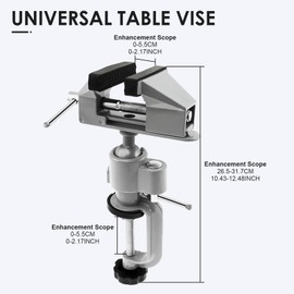 Tabletop Clamp Vice 360° Rotatable Table Vise Aluminium Alloy Work Bench Vise Portable Mini Bench Clamp Fixed Tool for Drilling Woodworking Jewelry Making Mental Working
