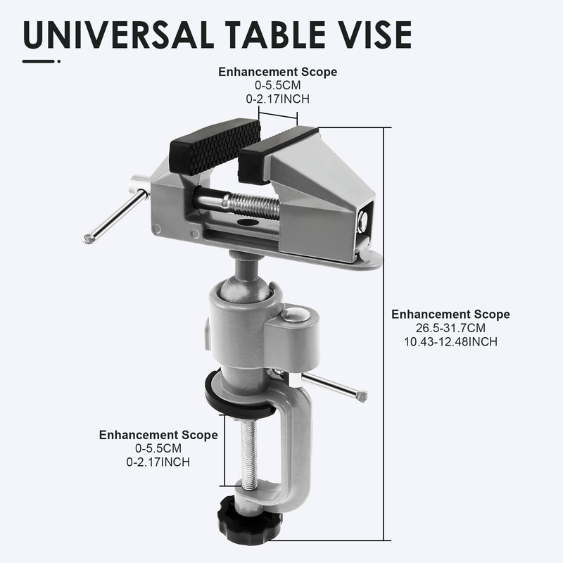 Tabletop Clamp Vice 360° Rotatable Table Vise Aluminium Alloy Work