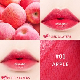 3 in 1 Lip and Cheek Colour, Liquid Mini Lipstick, Waterproof, Long-Lasting Lip Gloss, Moisturising and Moisturising Cheek and Eye Makeup (#01 APPLE)