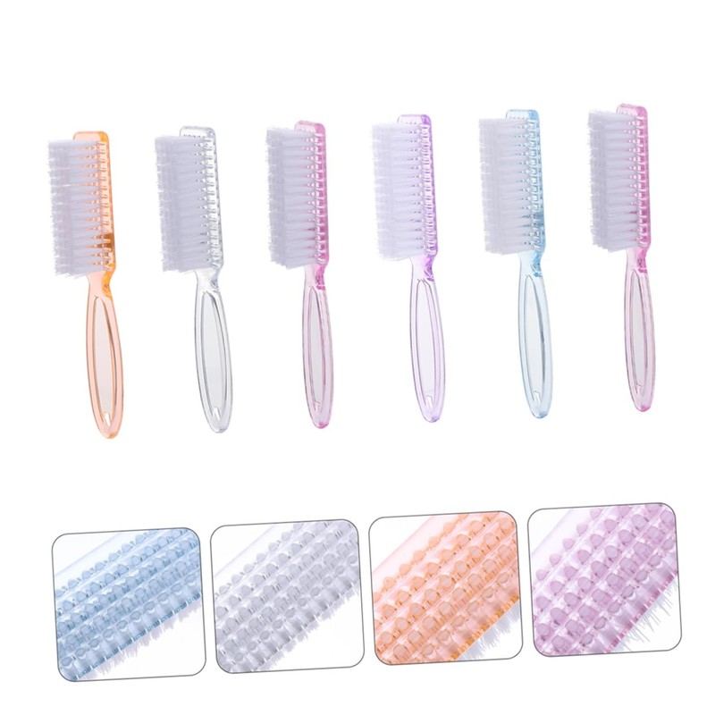 WOONEKY Nail Brush Kit 6pcs Fingernail Scrubbing Brush for Nail