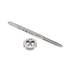 sourcing map 4-40 UNC Tap and Die Set, HSS Machine Thread Tap with Round Threading Die, Right Hand