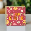 RED OCEAN Floral Easter Card, Cute Easter Card, Happy, Greetings,
