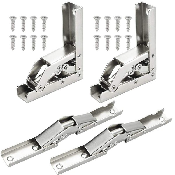 CODIRATO 4 Pieces Shelf Hinge Stainless Steel Folding Hinge Hidden