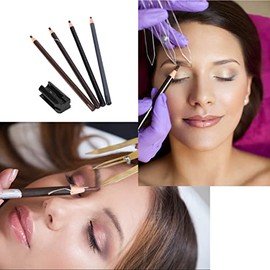 Eyeliner Eyebrow Pencil Set, Eyebrow Pencil Sharpener Professional Salon Makeup Waterproof Microblading Eyebrow Pencil SetEyebrow Pencils Sharpener Set, 4 Eyebrow Pencils and