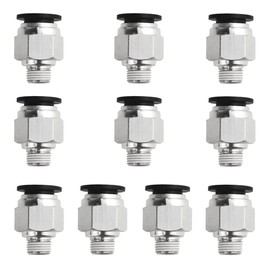 XINMEIWEN 10pcs 1/8" NPT Male Thread 10mm Pneumatic Push to Connect Fittings Air Fittings PC10-N1