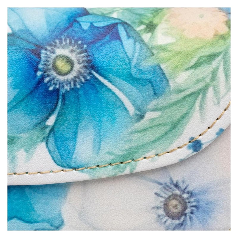 テーシーケース メガネケース おしゃれ レディース セミハード ケース マグネット式 アルミ フェイクレザー ブルー