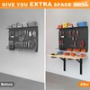 TORACK Heavy Duty Wall Mounted Folding Workbench, Space-Saving Collapsible Wall