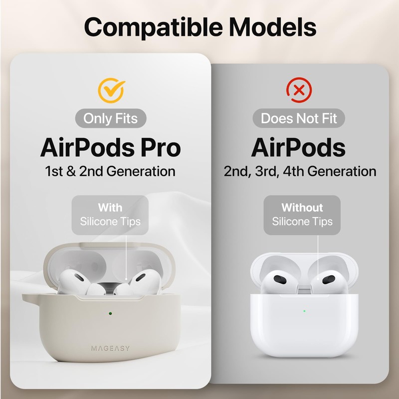 MAGEASY Designed for AirPods Pro 2 Case - Shockproof Protective