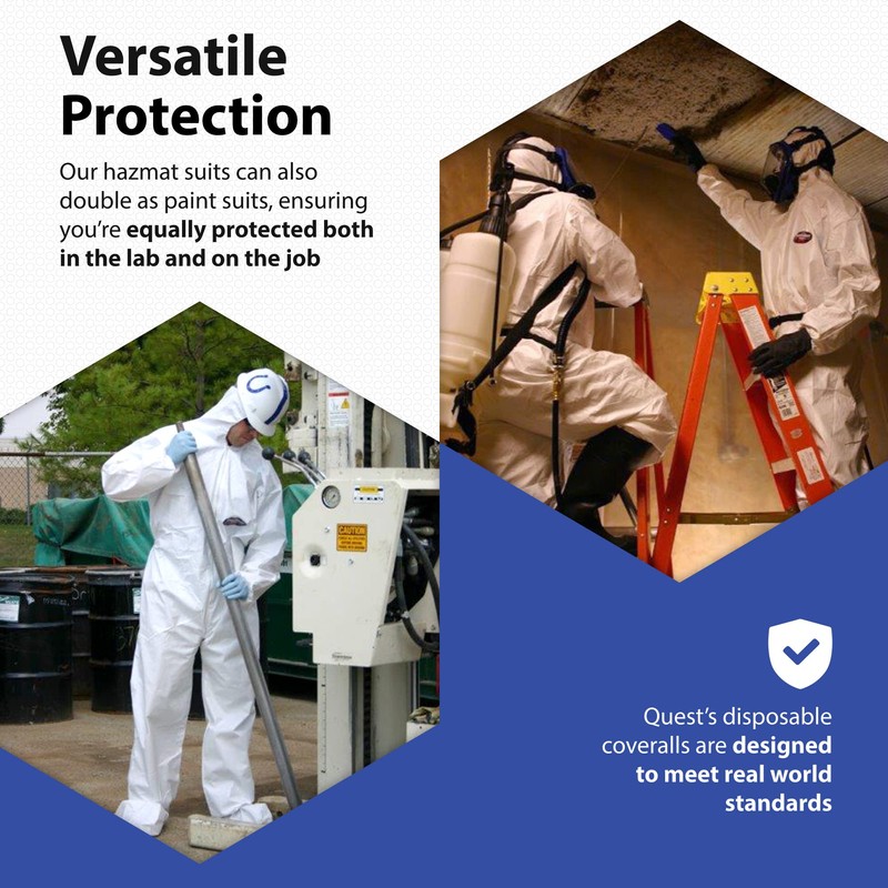 Quest Barrierwear Disposable Coveralls for Light Splash and Dry Environments