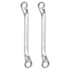 HARFINGTON 2pcs Offset Extra Long Box End Wrench 13 x 15 mm Metric 12 Point 45 Degree Offset Double End Box Ratcheting Wrench CR-V Polished Long Spanner Tools