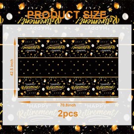 Frerand 2pcs Retirement Tablecloth Disposable Tablecover Birthday Party Supplies and Decorations for Kid Boy Baby Shower Rectangle Tables 70"X42",2 Pack