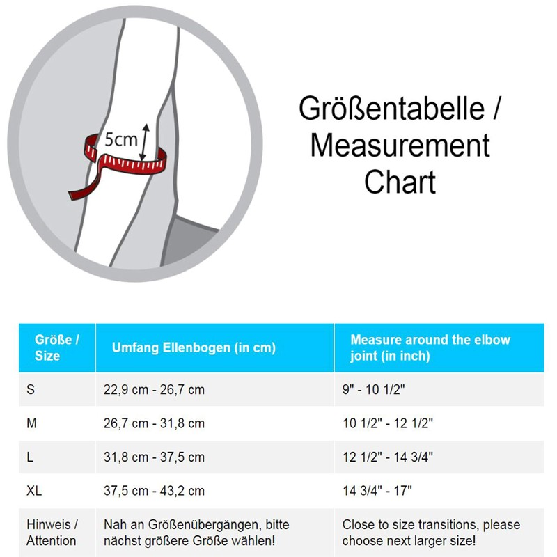 LP SUPPORT 668 Ellenbogen-/ Unterarmbandage - Arm-Sleeve - Sportsleeve, Größe:L,
