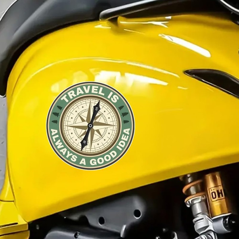2 x 12 cm Compass Vinyl Stickers, Waterproof, Decorative for