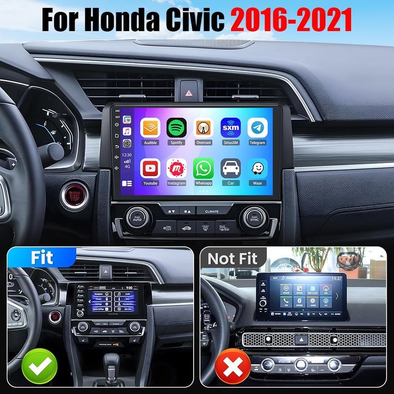 4G+64G Car Stereo for Honda Civic 2016 2017 2018 2019