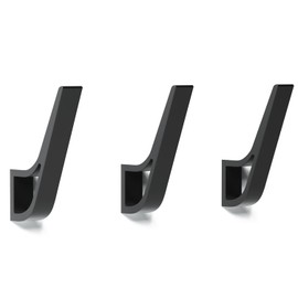 Coat Rack Hooks Wall Mounted Hold 50 lbs, Black 3Packs, KYOEON Bath Towel Rope Large Hooks for Kitchen, Door, Cabinet, Bathroom, Foyers, Hallways, and Bedrooms