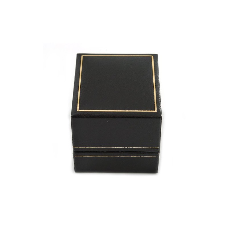 Avalaya Large Black Leatherette Ring Box