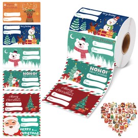 500 PCS Christmas Gift Tags Christmas Name Tags Stickers for Gifts Women Men Kids Christmas Decorations (2.95 x 1.6 Inch)