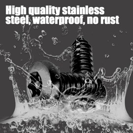 WINUERK 4Sets Black Anti Theft License Plate Screws Kits, Rustproof Stainless Steel Car Tag Plate Mounting Hardware, M6 (1/4") Tamper Proof Screws for Securing Front and Back License Plate Frame