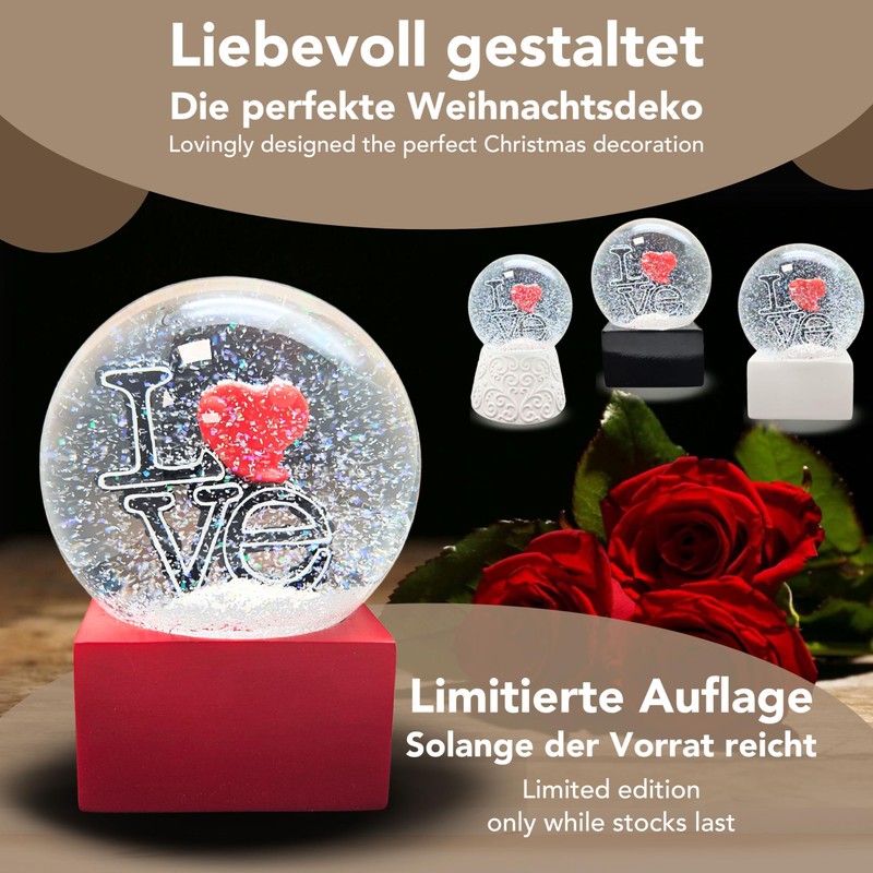 Snow Globe Love with Heart | Lettering Love on Base