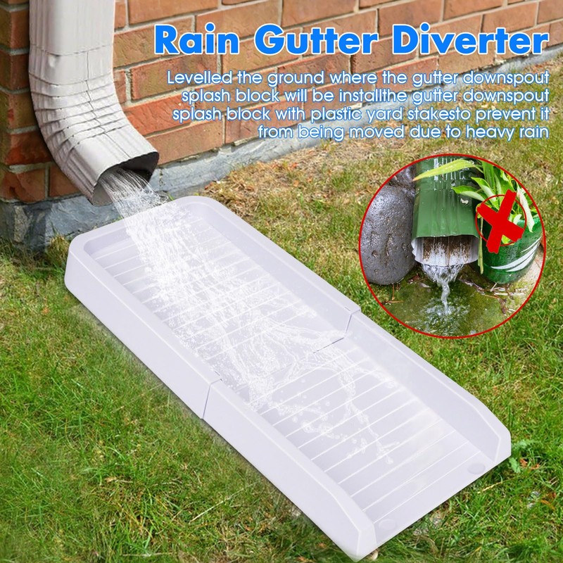Rain Gutter Downspout Splash Block for Foundation Protection,24" Gutter Splash