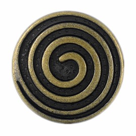 Bezelry 12 Pieces Spiral Metal Shank Buttons. 20mm (3/4 inch) (Antique Brass)