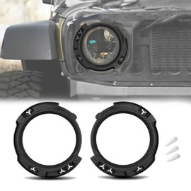 Timilge 7 in Headlight Mount Retaining Bracket Ring Replacement for Wrangler JK Unlimited 2007-2018 (Black)