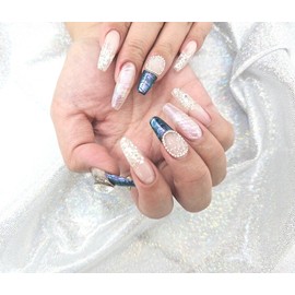  Premium Art Balis No Cooling Powder Handmade Nail Tips ✨ - Short Straight Nose Pin /  프리미엄아트발리스노쿨링파우더 수제네일팁 ✨ - 숏일자형코핀
